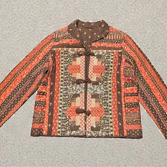 Handmade Quilted Folk Art Jacket | Patchwork Prairie Coat - Picture 4 of 16